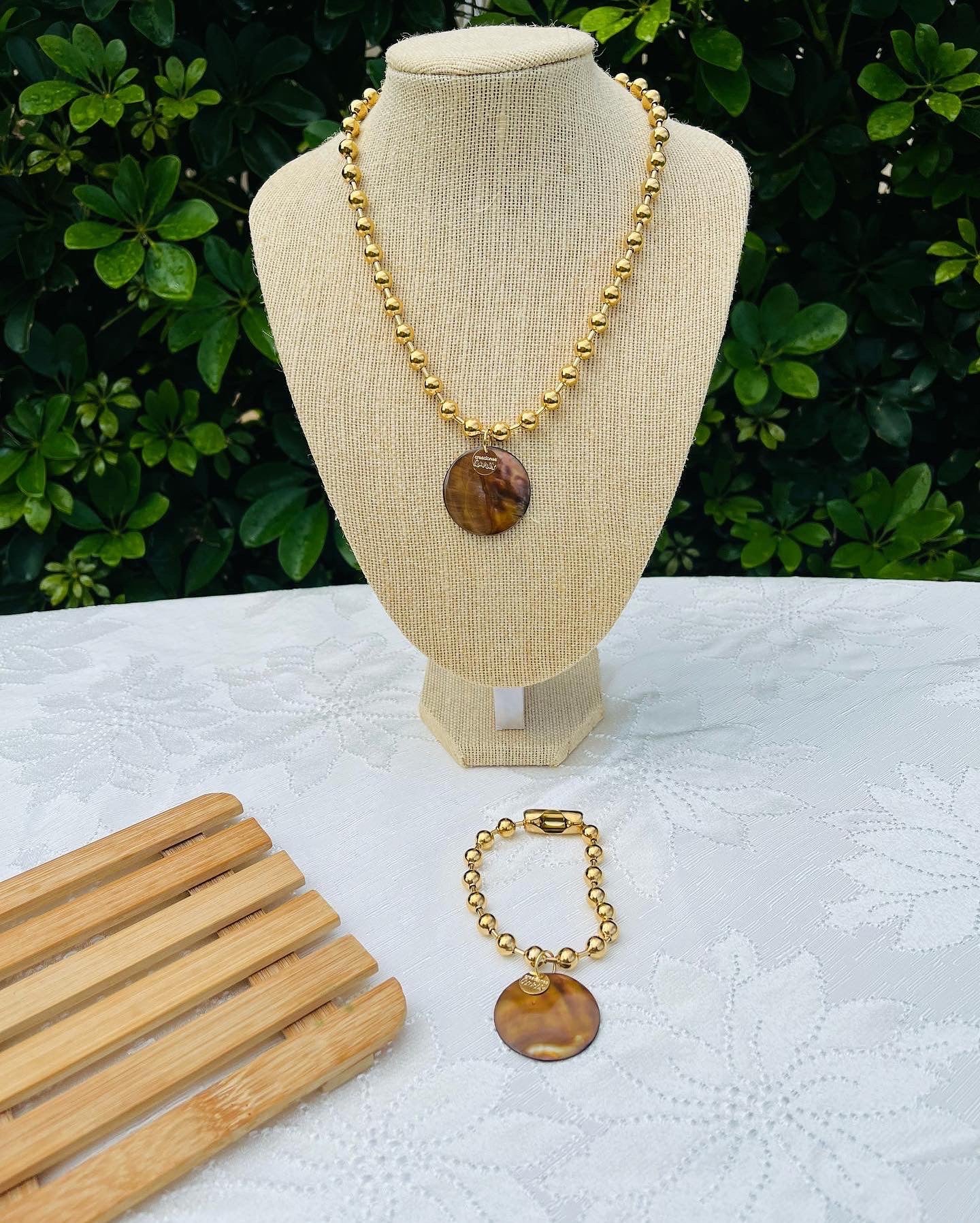 Colección Cadena ball chain Shell marrón