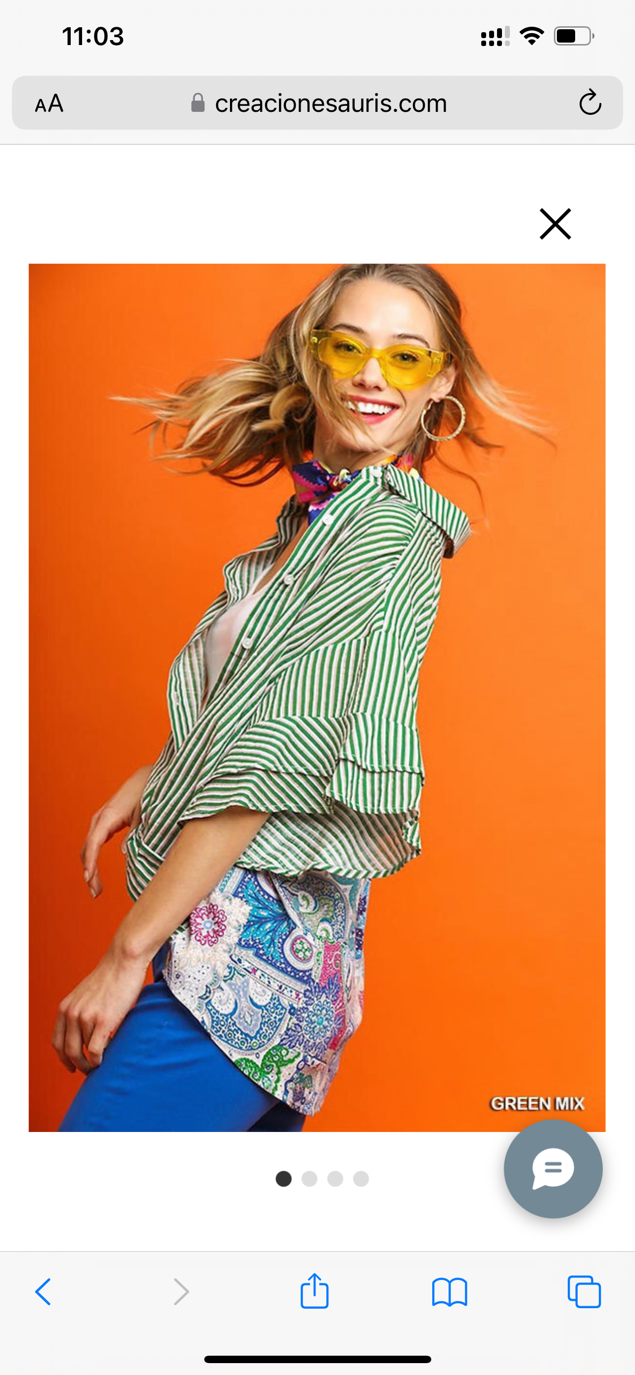 Green Mix Striped Top