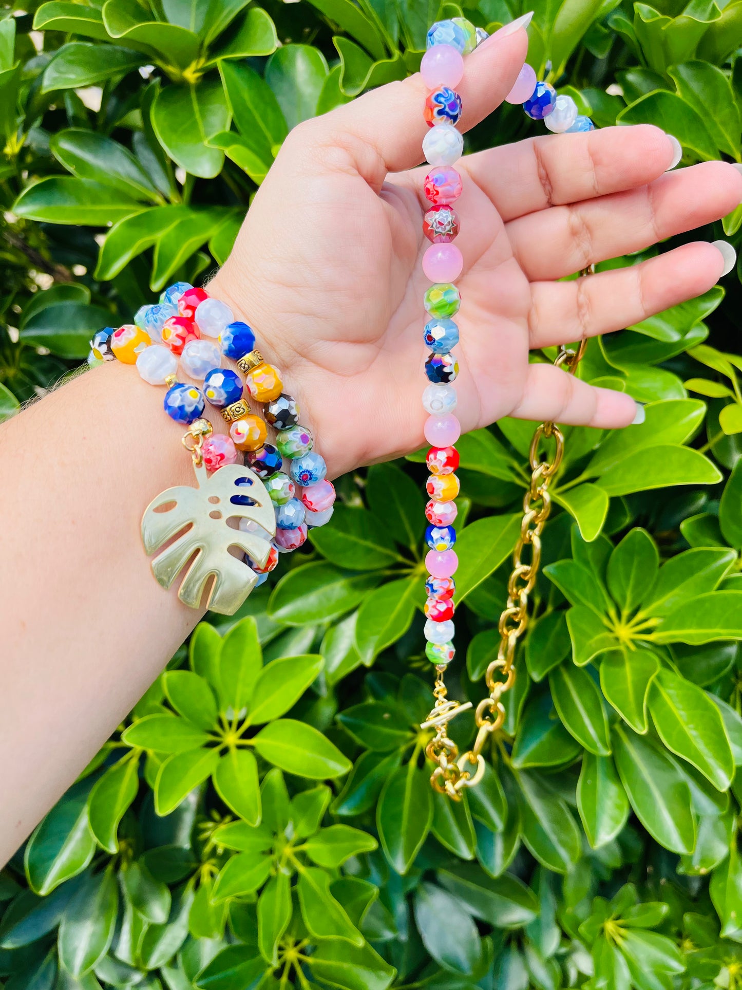 Colección Millefiori collar y pulseras