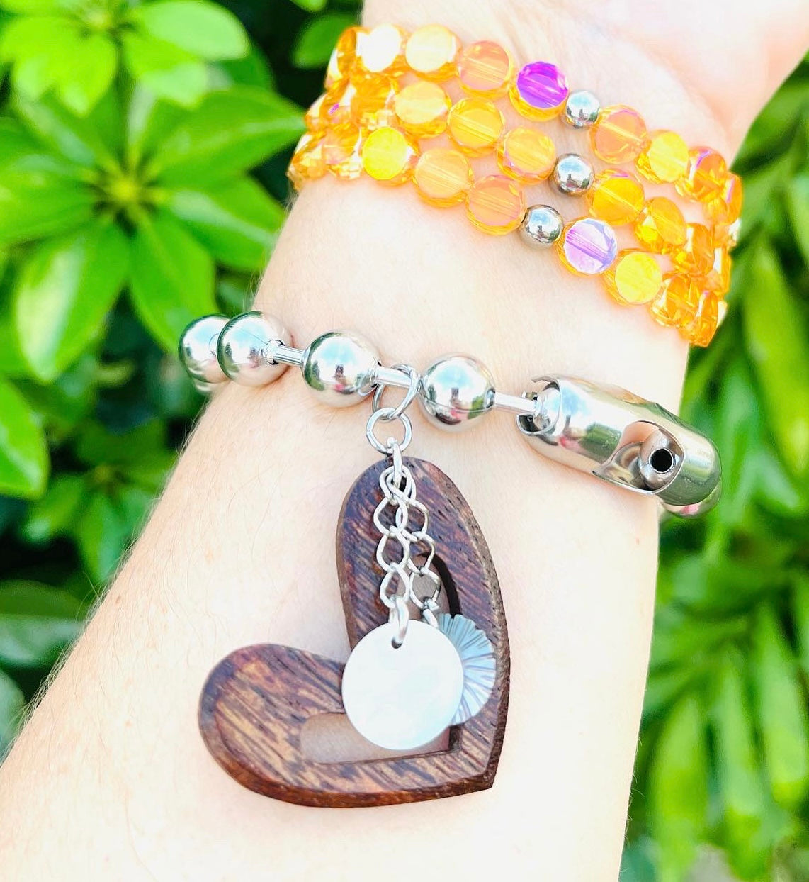 Colección Cadena Ball Chain corazón madera