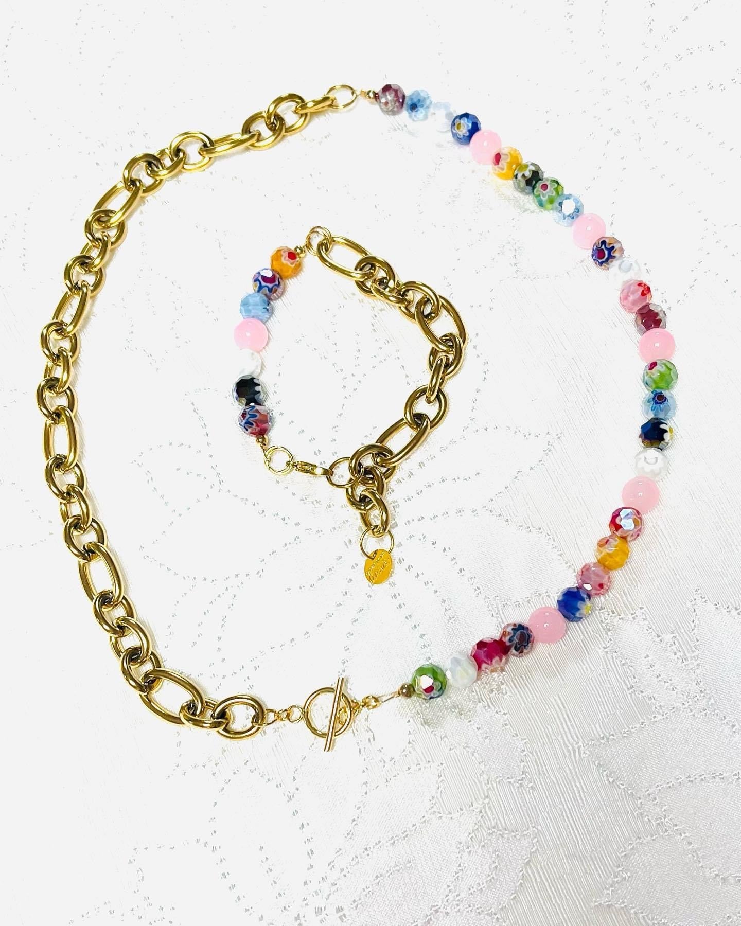 Colección Millefiori collar y pulseras